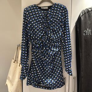 Zara silk blue mini dress